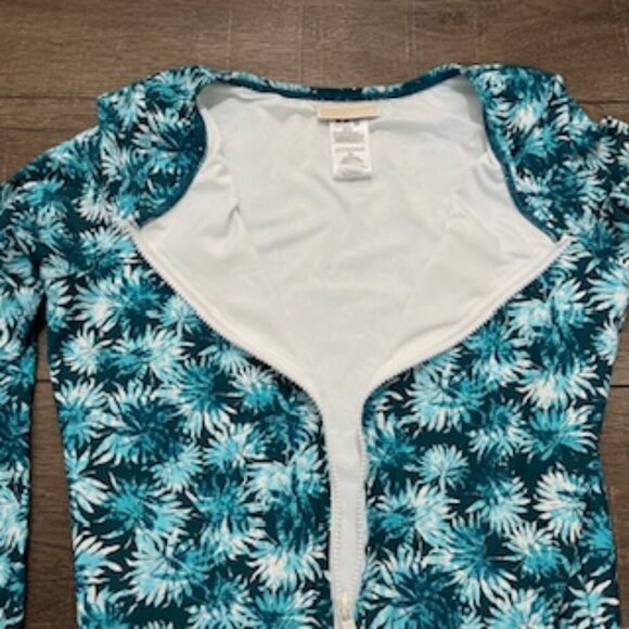 NEW Michael Kors 1 Piece Long Sleeve Zip Front Surf Suit Swimsuit Women’s sz 14 - Picture 11 of 12